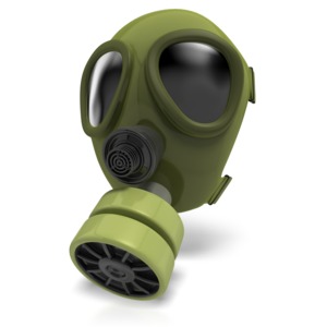 Gas Mask Radiation PowerPoint clipart graphic preview.