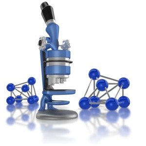 Microscope And Molecules PowerPoint clipart graphic preview.