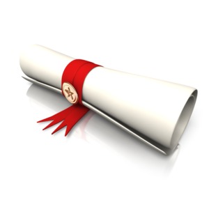 Single Diploma PowerPoint clipart graphic preview.