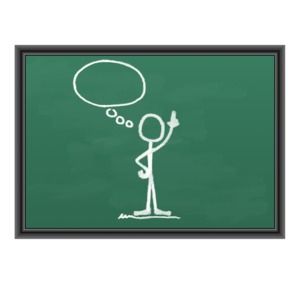 Chalk Figure Blank Idea Bubble PowerPoint clipart graphic preview.