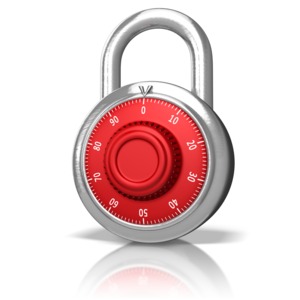 Combination Padlock PowerPoint clipart graphic preview.