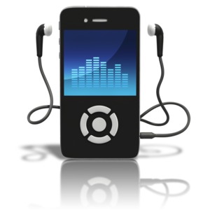 Music Player Standing Upright PowerPoint clipart graphic preview.