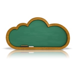 Chalkboard Cloud PowerPoint clipart graphic preview.