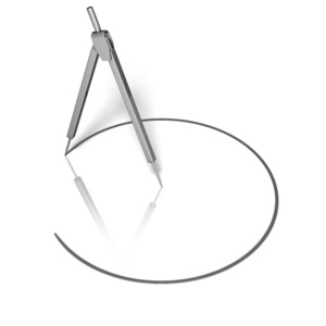 Compass Drawing a Perfect Circle PowerPoint clipart graphic preview.