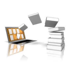 Download Books Online Library PowerPoint clipart graphic preview.