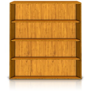 Empty Standing Bookshelf PowerPoint clipart graphic preview.