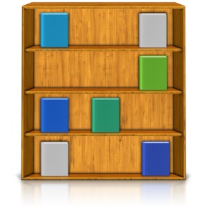 Bookshelf Display PowerPoint clipart graphic preview.