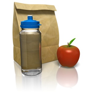 Sack Lunch PowerPoint clipart graphic preview.