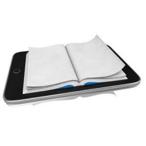 E Reader Book PowerPoint clipart graphic preview.