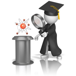 Graduate Studying Science PowerPoint clipart graphic preview.