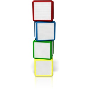 Blank Four Stack PowerPoint clipart graphic preview.