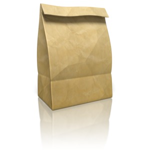 Paper Bag PowerPoint clipart graphic preview.