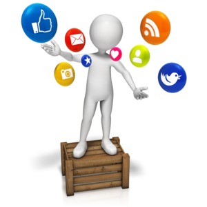 Talking Social Media PowerPoint clipart graphic preview.