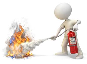 Spray Fire Extinguisher PowerPoint clipart graphic preview.