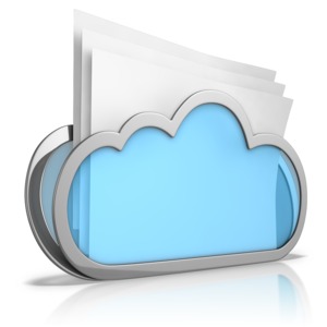 Cloud Folder PowerPoint clipart graphic preview.