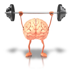 Exercising Weights Brain PowerPoint clipart graphic preview.