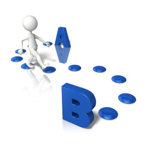 Getting From A To B PowerPoint clipart graphic preview.