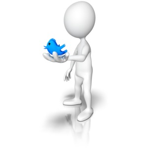 Holding A Tweet Bird PowerPoint clipart graphic preview.