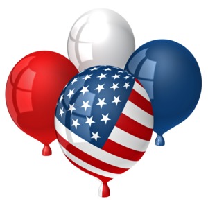 American Balloons PowerPoint clipart graphic preview.