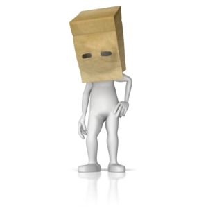 Paper Bag Over Head PowerPoint clipart graphic preview.