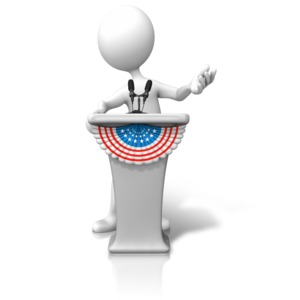 Political Podium Candidate PowerPoint clipart graphic preview.