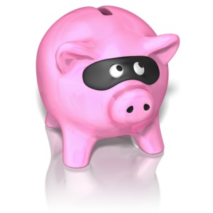 Piggy Bank Wearing Mask PowerPoint clipart graphic preview.