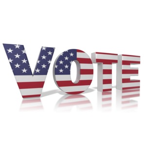 Vote America PowerPoint clipart graphic preview.