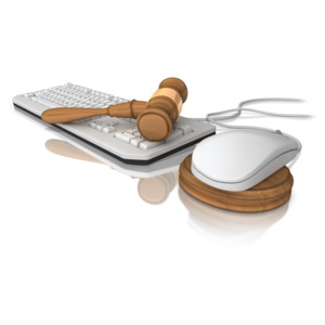 Online Justice PowerPoint clipart graphic preview.