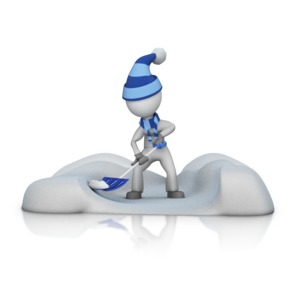 Stick Figure Shoveling Snow PowerPoint clipart graphic preview.