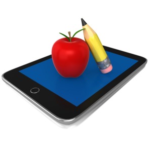 Education Tablet PowerPoint clipart graphic preview.