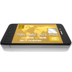Mobile Credit Card PowerPoint clipart graphic preview.