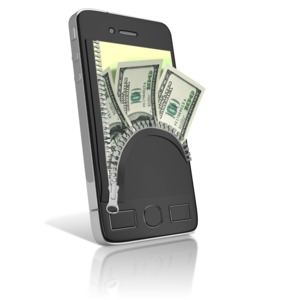 Phone Cash Zipper Wallet PowerPoint clipart graphic preview.