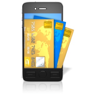 Credit Cards Coming Out Of Screen PowerPoint clipart graphic preview.