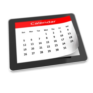 Tablet Calendar PowerPoint clipart graphic preview.