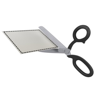 Cutting Out Coupons PowerPoint clipart graphic preview.