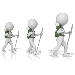 Hikers PowerPoint clipart graphic preview.