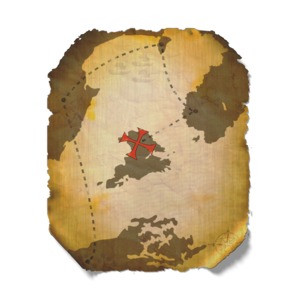 Treasure Map PowerPoint clipart graphic preview.