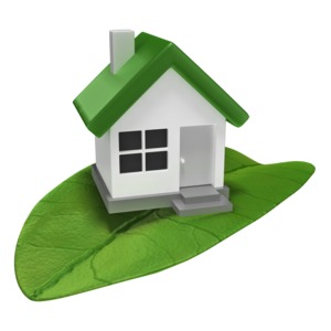 House On Leaf PowerPoint clipart graphic preview.