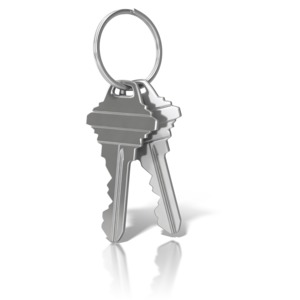 House Keys On Ring PowerPoint clipart graphic preview.