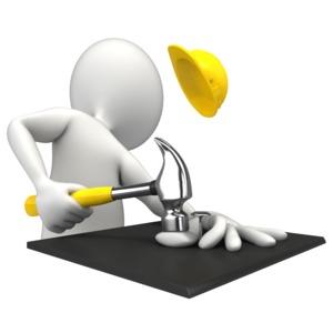 Hit Thumb Hammer PowerPoint clipart graphic preview.