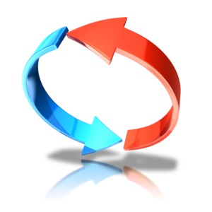 Arrows Tail Spin Multi Colored PowerPoint clipart graphic preview.
