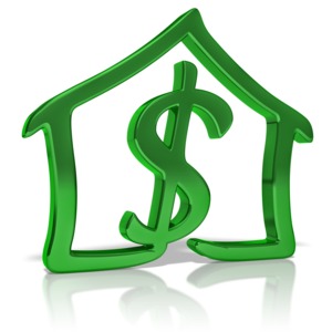 House Dollar Outline PowerPoint clipart graphic preview.