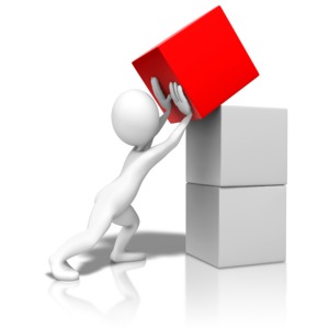 Pushing Stack Up PowerPoint clipart graphic preview.