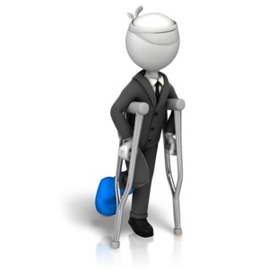 Stick Figure Injured Business PowerPoint clipart graphic preview.