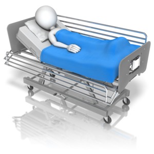 Stick Figure Hospital Bed PowerPoint clipart graphic preview.