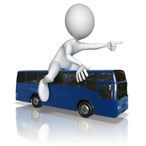 Figure Bus Travel Journey PowerPoint clipart graphic preview.