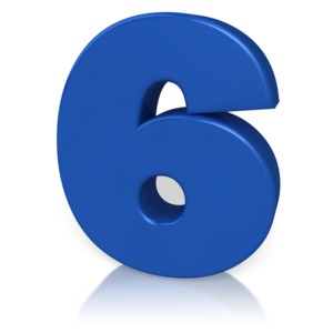 Number Six PowerPoint clipart graphic preview.