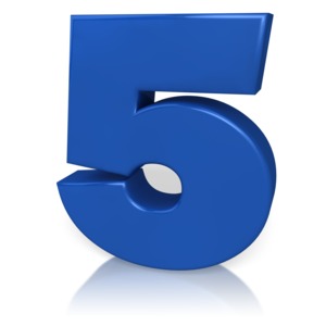 Number Five PowerPoint clipart graphic preview.