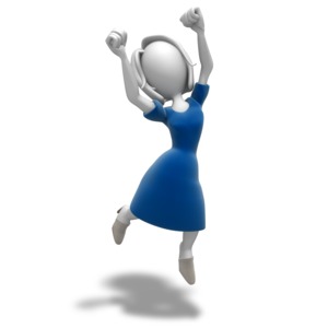 Woman Jumping Celebration PowerPoint clipart graphic preview.