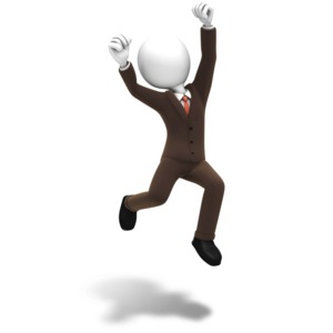 Man Jumping Celebration PowerPoint clipart graphic preview.